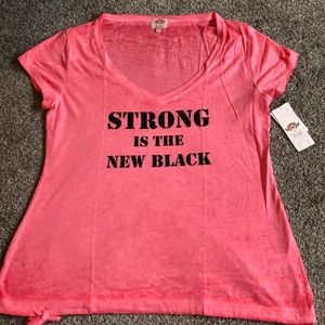Pink Lotus Movement Strong is the New Black Tee XL